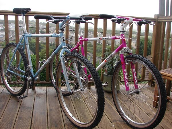 Dave Yates Diablo (Coloumbus Cromor OR) and Orange Prestige (Tange Prestige).jpg