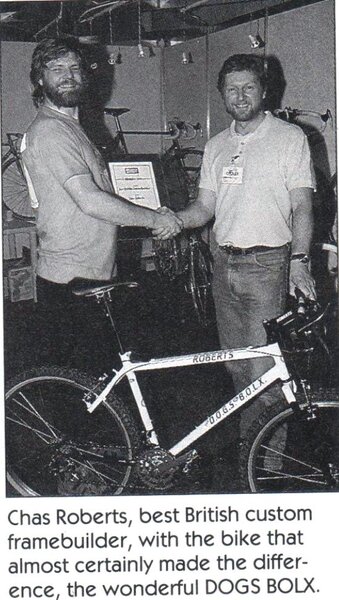 1992 BEST BRITISH CUSTOM FRAMEBUILDER AWARDED TO CHAS ROBERTS..jpg