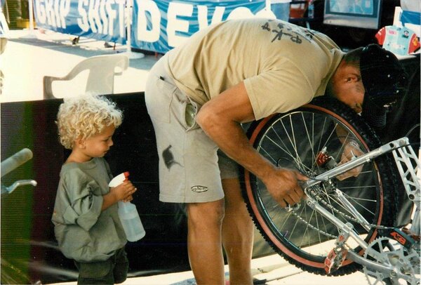 1996, Earthquake Jake Watson, Marzocchi, Mammoth, with David (1).jpg