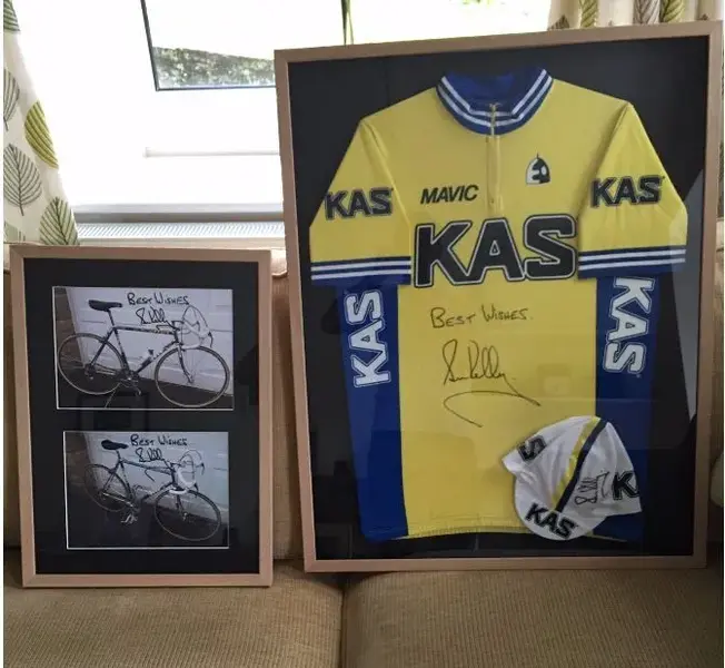 Kelly signed jersey and bike pictures.webp