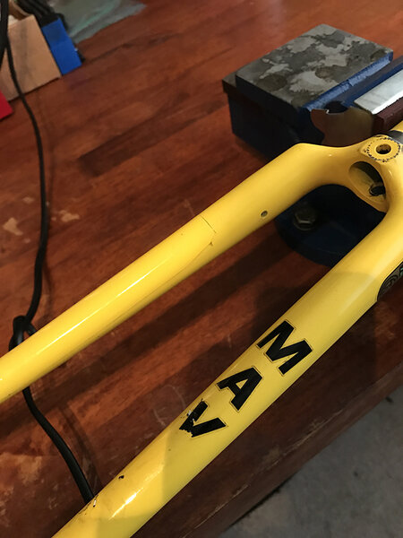 SB8868 753R Raleigh Banana Removing Wrong Mavic Transfer.JPG