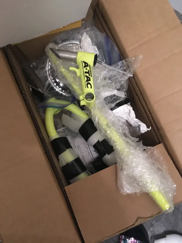 Box of yellow bits& Bullseye cranks.webp