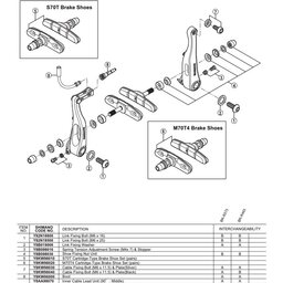 2012 Shimano BR-R353 V-BRAKE Exploded View