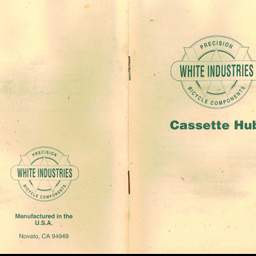 White Industries Cassette Hub Owners Manual