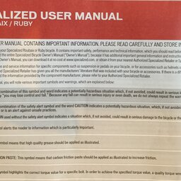 2017 Specialized Roubaix / Ruby User Manual