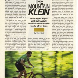 1987 Mountain Klein Review